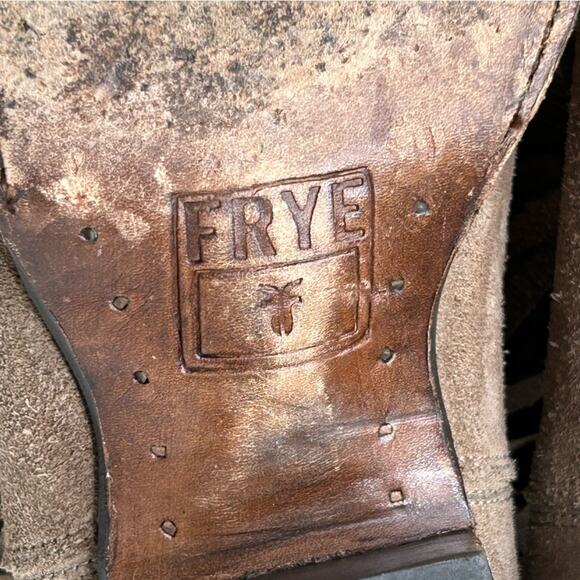 Frye Sacha Fringe Boho Western Suede Ash Bootie 9.5 - Picture 14 of 14